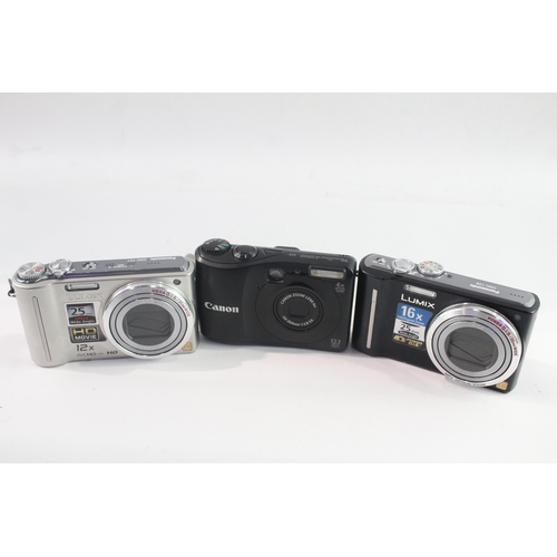 35 - Digital Compact Cameras Working Inc Canon & Panasonic x 3