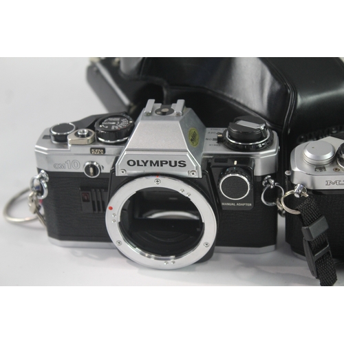 40 - SLR Film Cameras Working Inc Olympus & Pentax Etc Bodies Only x 3
