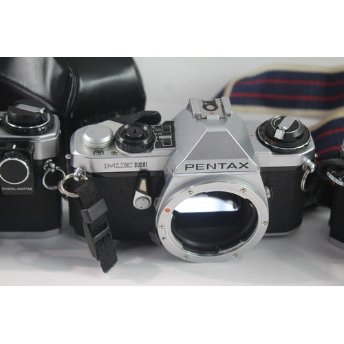 40 - SLR Film Cameras Working Inc Olympus & Pentax Etc Bodies Only x 3