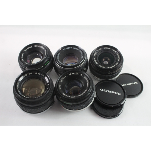 43 - Manual Focus Camera Lenses Working Inc Olympus & Pentax Etc x 5