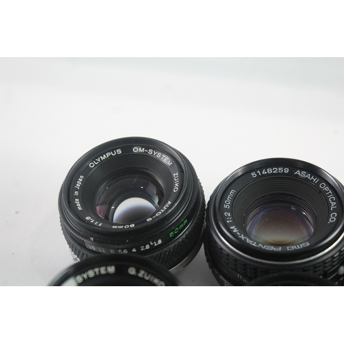 43 - Manual Focus Camera Lenses Working Inc Olympus & Pentax Etc x 5