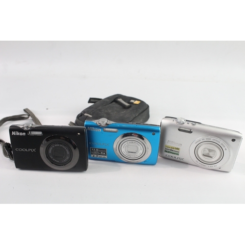 47 - Digital Compact Cameras Working Inc Nikon Coolpix S3000 x 3