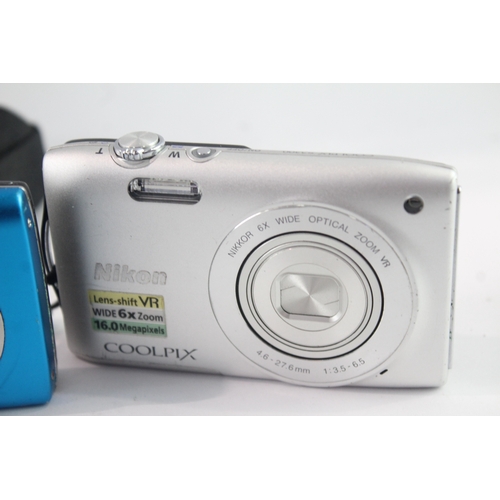 47 - Digital Compact Cameras Working Inc Nikon Coolpix S3000 x 3