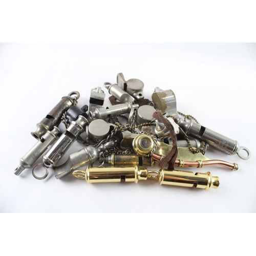 6 - Mixed Whistles Inc Brass & Copper Bosun, Japanese Made, ACME Guides, Etc
