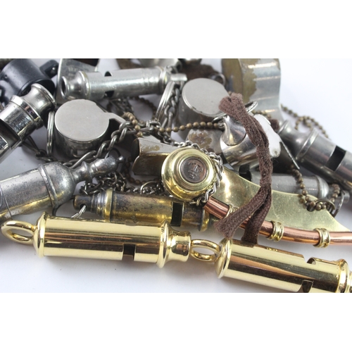 6 - Mixed Whistles Inc Brass & Copper Bosun, Japanese Made, ACME Guides, Etc