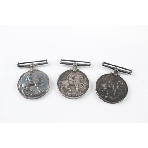 8 - WW1 War Medals To Emberson OC2 RN, Pte Page Wilts Regt & Pte Swirles Y+L Regt