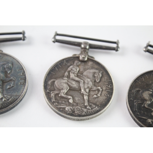 8 - WW1 War Medals To Emberson OC2 RN, Pte Page Wilts Regt & Pte Swirles Y+L Regt