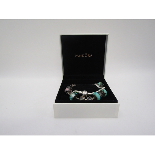 94 - Two Pandora bracelets with a variety of charms