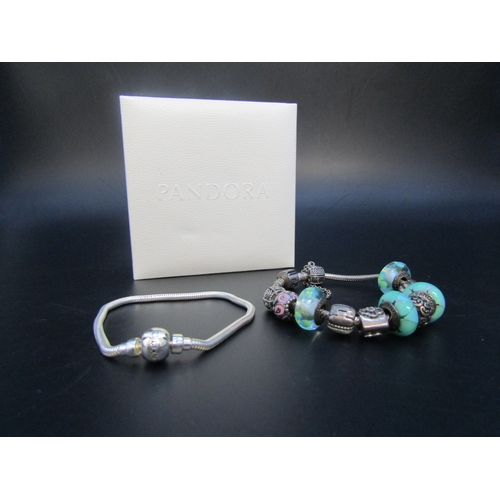 94 - Two Pandora bracelets with a variety of charms