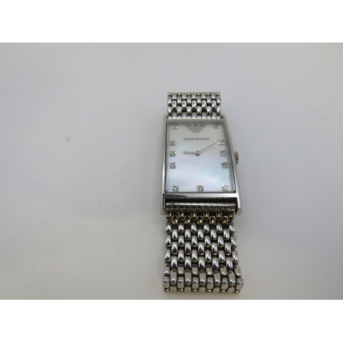 126 - Emporio Armani watch with mother of pearl dial