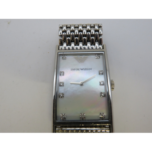 126 - Emporio Armani watch with mother of pearl dial