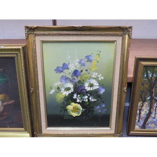 109 - Four large framed oil paintings.