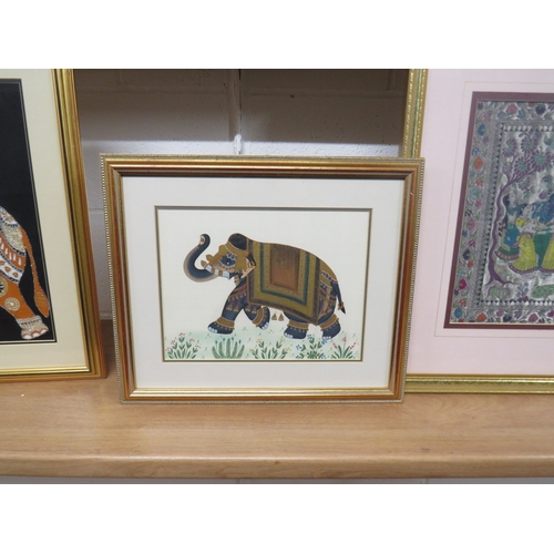 118 - Three framed oriental pictures.