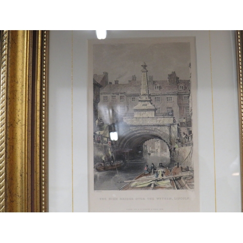 121 - Three gold gilt framed pictures including watercolour painting.
