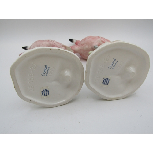 44 - A pair of Goebel fine porcelain Pink Flamingo figurine's.
C1970s