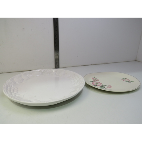 19 - Vintage plates and dishes including Borhallo Pinheiro cabbage plates and Blueberry pie dish.