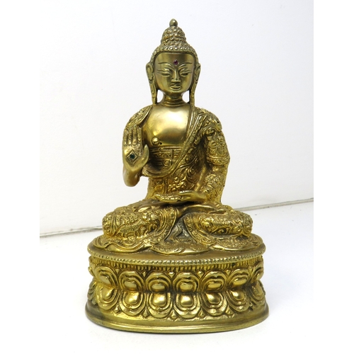 29 - Brass Indian Buddha statue.