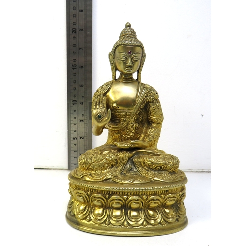 29 - Brass Indian Buddha statue.