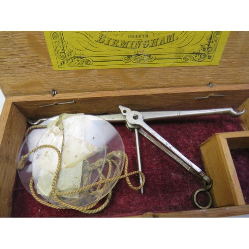 141 - Wooden boxed scales