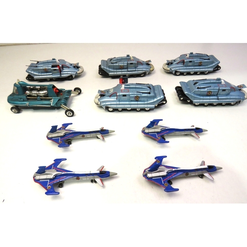 279 - Collectable toys including Captain Scarlet Spectrum Jet plane's, Dinky 102 Joe's Car and five Spectr... 
