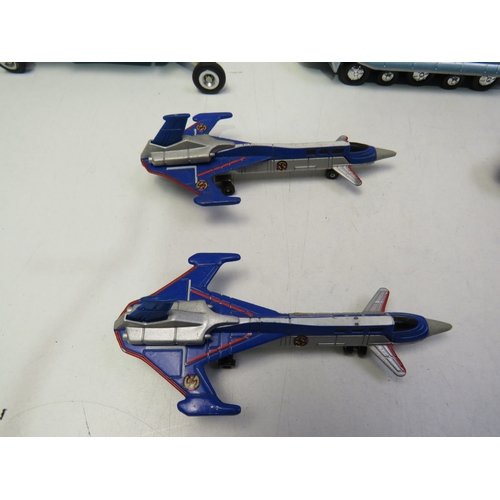 279 - Collectable toys including Captain Scarlet Spectrum Jet plane's, Dinky 102 Joe's Car and five Spectr... 