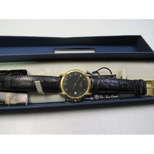 449D - Boxed Raymond Weil Geneve watch with leather strap