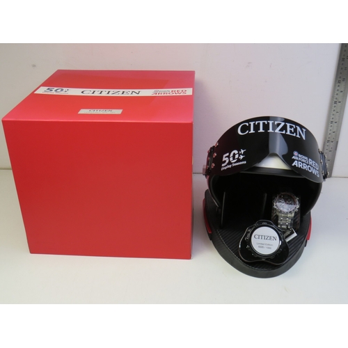 449I - Citizen Red Arrows chronotime A.T Limited Edition watch, wallet and helmet set to commemorate their ... 