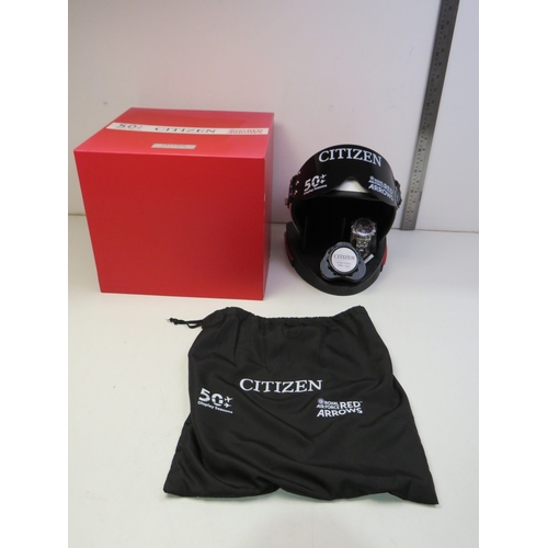 449I - Citizen Red Arrows chronotime A.T Limited Edition watch, wallet and helmet set to commemorate their ... 