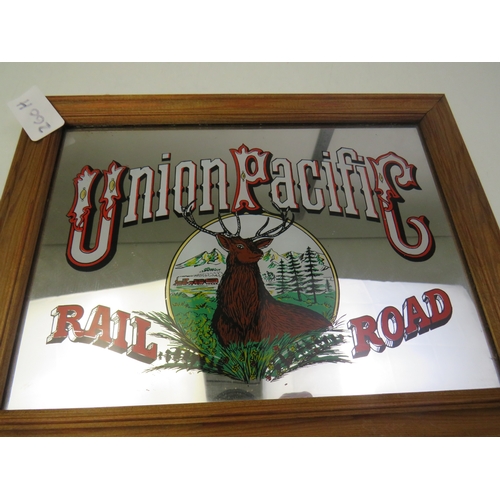 160H - Union Pacific pub mirror vintage