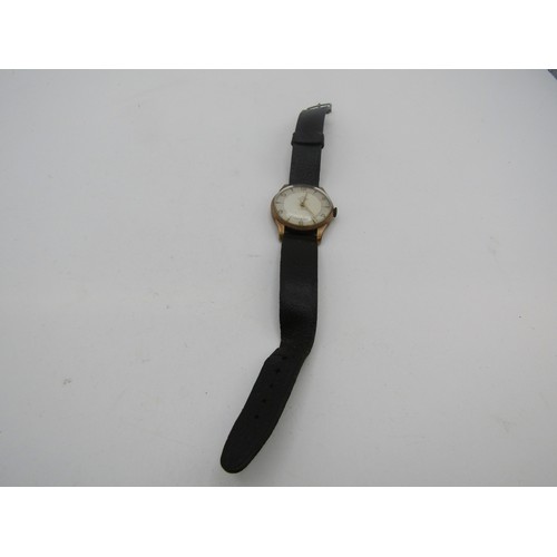 60K - Vintage 9ct Gold Smiths De Luxe 17 Jewel wrist watch