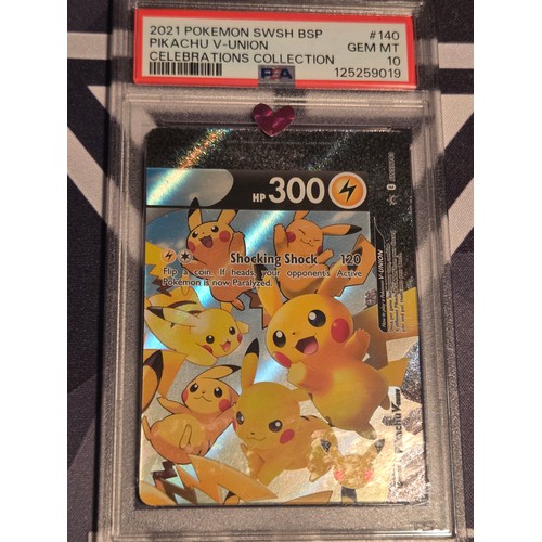 5 - Sequential 2021 Pokemon Celebrations SWSH Pikachu V-Union set - all PSA 10
