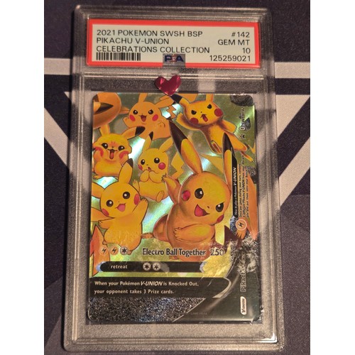5 - Sequential 2021 Pokemon Celebrations SWSH Pikachu V-Union set - all PSA 10