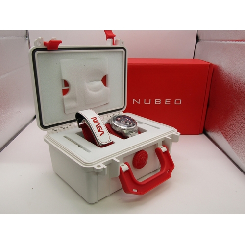 36 - Boxed Nubeo NASA watch with certificate of authenticity to verify Space flight