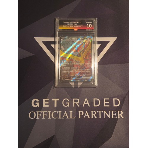 13 - Team Rocket's Moltres EX 112/098-2025
Glory of Team Rocket (JP)
Get Graded Gem Mint 10
