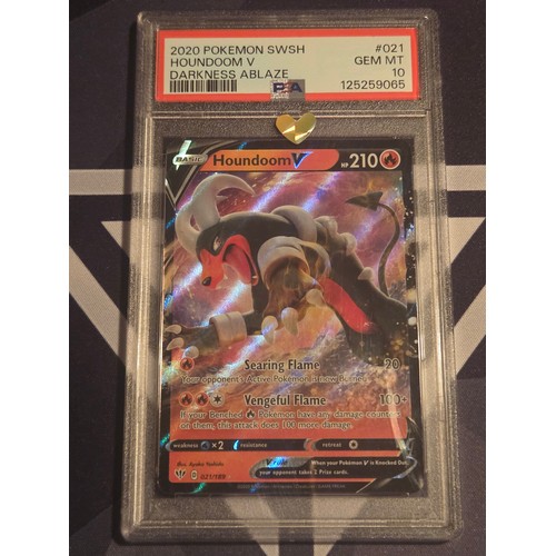20 - 2020 Pokemon SWSH Houndoom V Darkness Ablaze
PSA #21 Gem MT 10