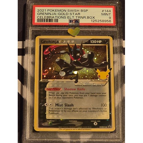 28 - 2021 Pokemon SWSH BSP
Greninja-Gold Star Celebrations ELT.TRNR.BOX
PSA #144 MINT 9