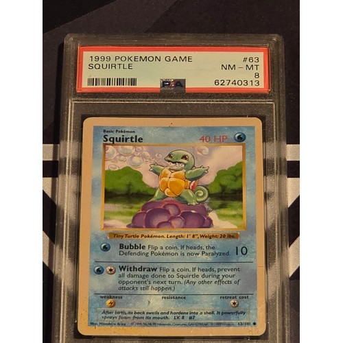 29 - 1999 Pokemon Game Squirtle 
PSA #63 NM-MT 8