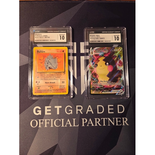 37 - Rhyhorn Pokèmon (2000) Base Set 2-90/130
Gem Mint 10

Morpeko VMAX Pokèmon (2021) Shining Fates
-038... 