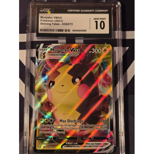 37 - Rhyhorn Pokèmon (2000) Base Set 2-90/130
Gem Mint 10

Morpeko VMAX Pokèmon (2021) Shining Fates
-038... 
