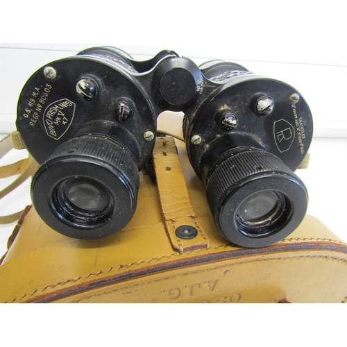 3 - Vintage WW2 era British Military binoculars - Ross of London Bino Prism No.5 MK 5 model with origina... 