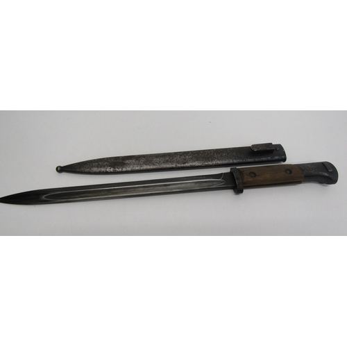 6 - Vintage Military German Rifle Bayonet and Scabbard.