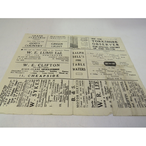 131 - Rrae 1948 rugby programme Wakefield Trinity v Belle Vue rangers