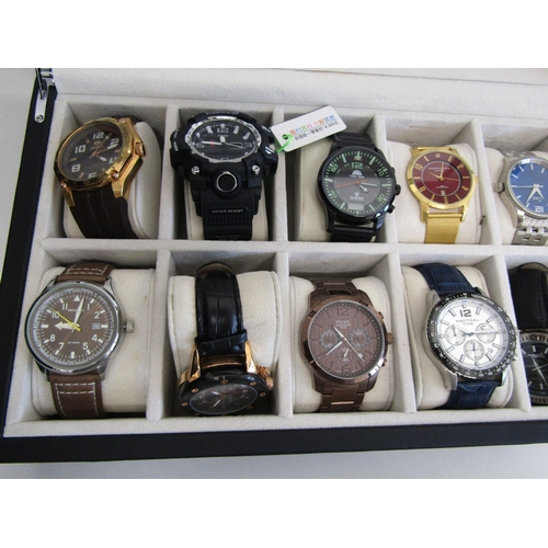22 - Watch display box with twelve watches.