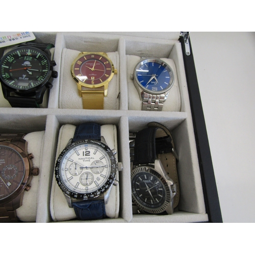 22 - Watch display box with twelve watches.