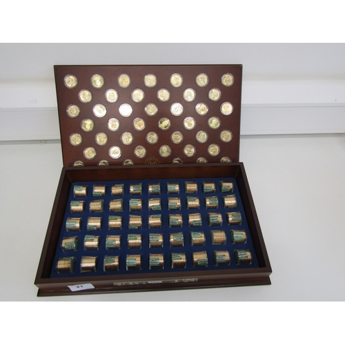 21 - Danbury Mint US Presidential Dollar uncirculated collection set.