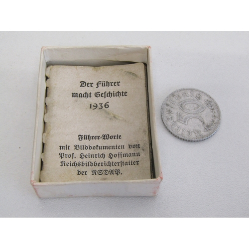 38 - Vintage German Third Reich era 50 Reichspfennig coin with paperwork.