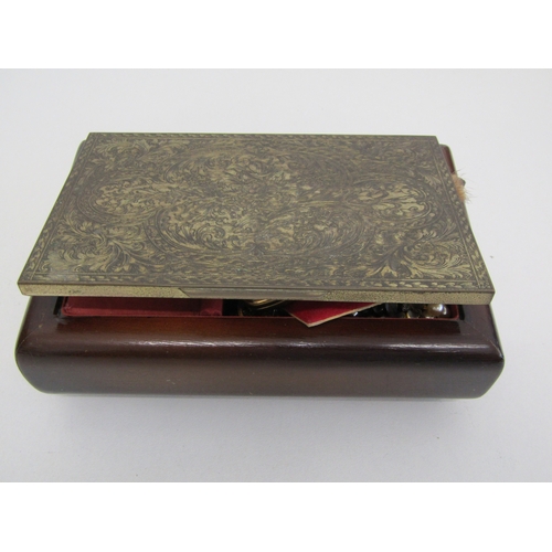 32 - Vintage musical jewellery box with jewellery including silver.