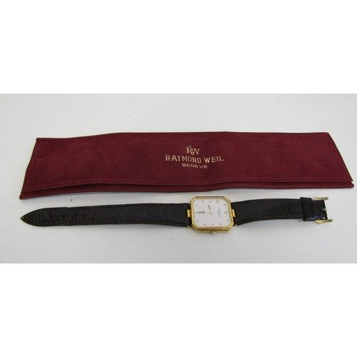 27 - Raymond Weil Geneve watch with pouch.