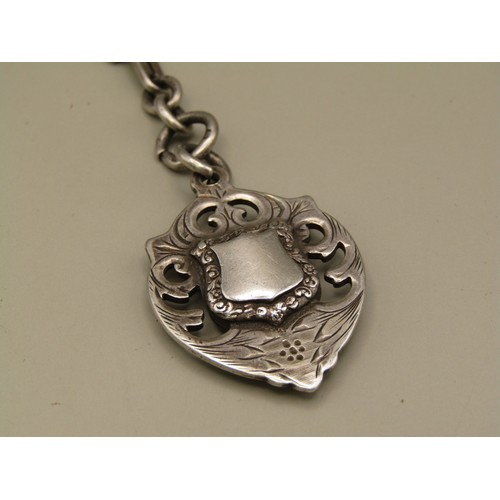 43 - A Silver chain and fob 925% Silver 49 gramms in weight