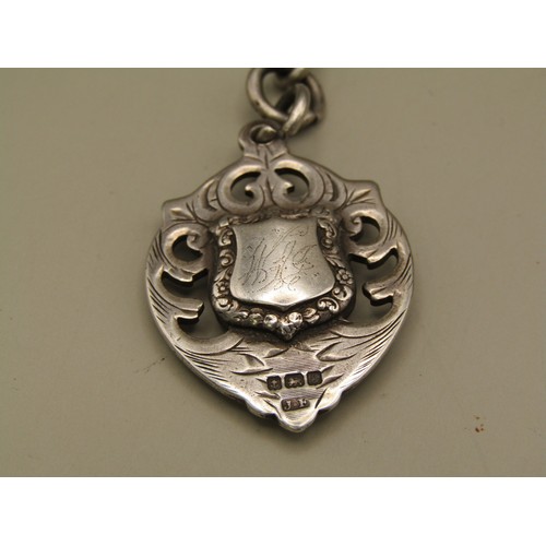 43 - A Silver chain and fob 925% Silver 49 gramms in weight